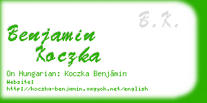 benjamin koczka business card