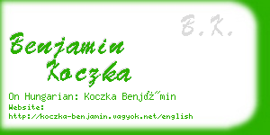 benjamin koczka business card